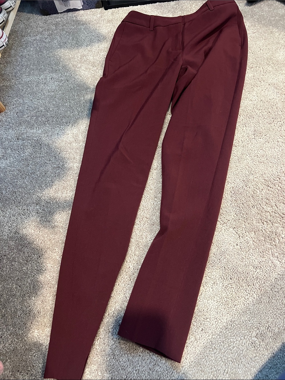 Burgundy Slim Dress Pants